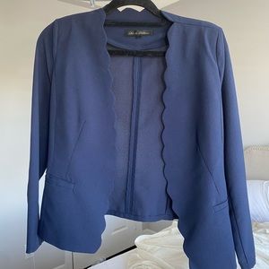Navy scalloped blazer